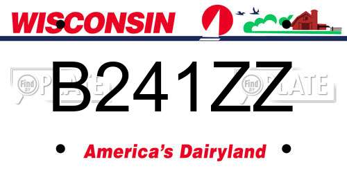 B241ZZ Wisconsin License Plate