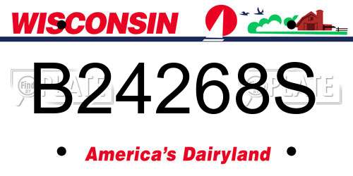 B24268S Wisconsin License Plate
