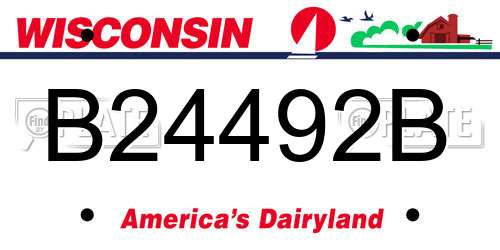 B24492B Wisconsin License Plate