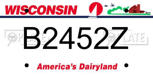 B2452Z Wisconsin License Plate