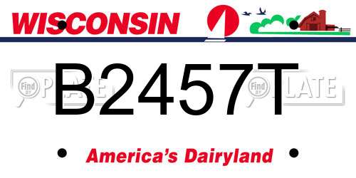 B2457T Wisconsin License Plate