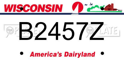 B2457Z Wisconsin License Plate