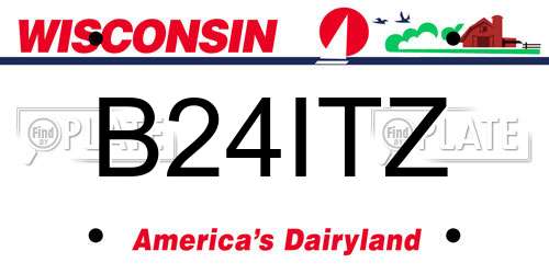 B24ITZ Wisconsin License Plate