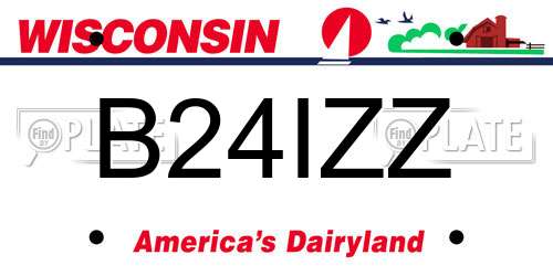 B24IZZ Wisconsin License Plate