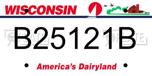B25121B Wisconsin License Plate