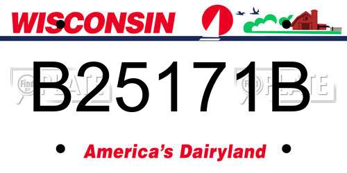 B25171B Wisconsin License Plate