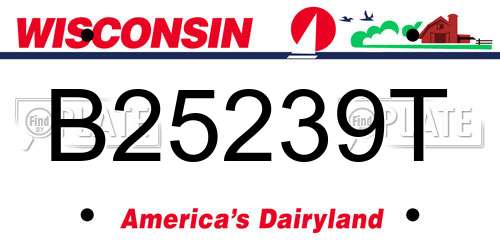 B25239T Wisconsin License Plate
