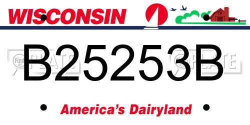 B25253B Wisconsin License Plate