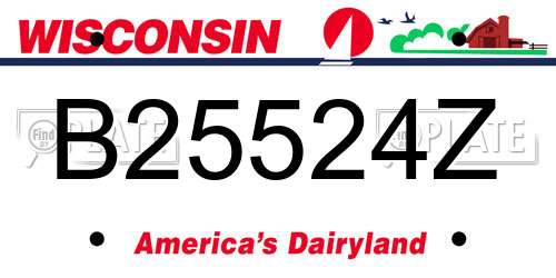 B25524Z Wisconsin License Plate