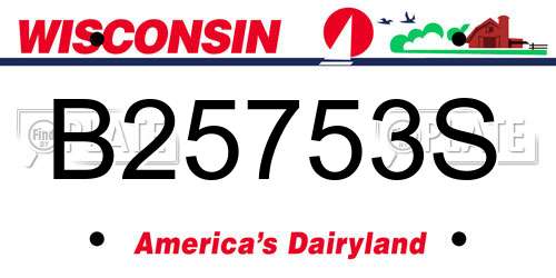 B25753S Wisconsin License Plate