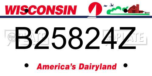 B25824Z Wisconsin License Plate