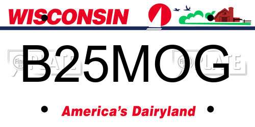 B25MOG Wisconsin License Plate