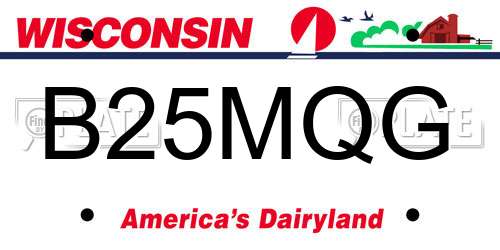 B25MQG Wisconsin License Plate