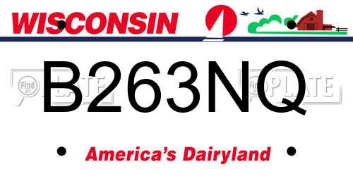 B263NQ Wisconsin License Plate