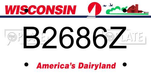 B2686Z Wisconsin License Plate