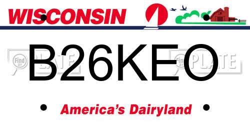 B26KEO Wisconsin License Plate