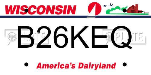 B26KEQ Wisconsin License Plate
