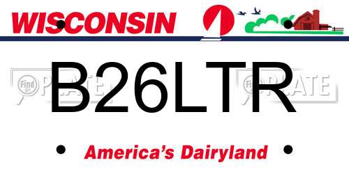 B26LTR Wisconsin License Plate