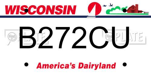 B272CU Wisconsin License Plate