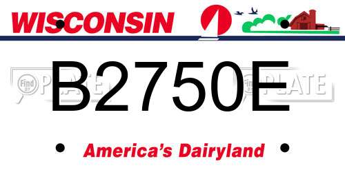 B2750E Wisconsin License Plate