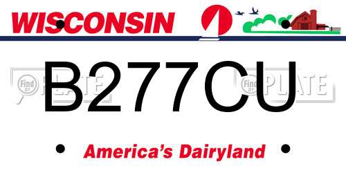 B277CU Wisconsin License Plate