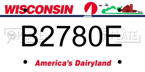 B2780E Wisconsin License Plate