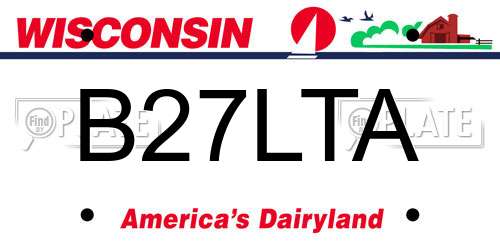 B27LTA Wisconsin License Plate