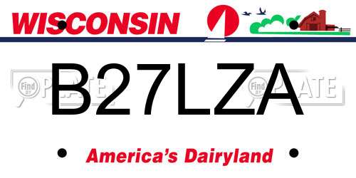 B27LZA Wisconsin License Plate