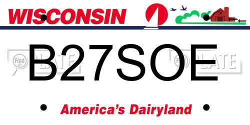 B27SOE Wisconsin License Plate