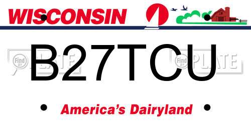 B27TCU Wisconsin License Plate