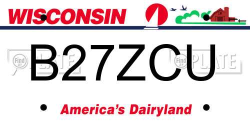 B27ZCU Wisconsin License Plate