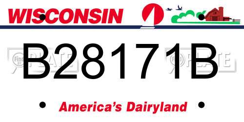 B28171B Wisconsin License Plate