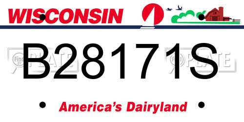 B28171S Wisconsin License Plate
