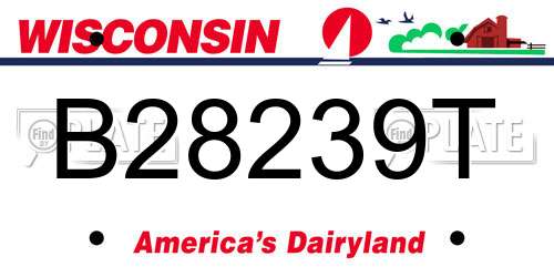 B28239T Wisconsin License Plate