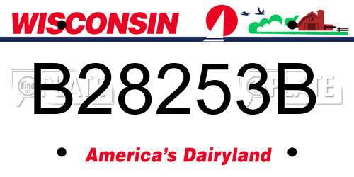 B28253B Wisconsin License Plate
