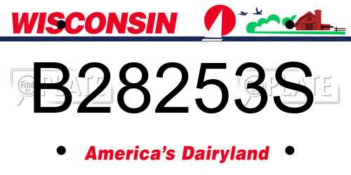 B28253S Wisconsin License Plate