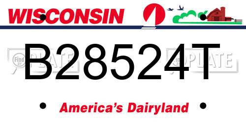 B28524T Wisconsin License Plate