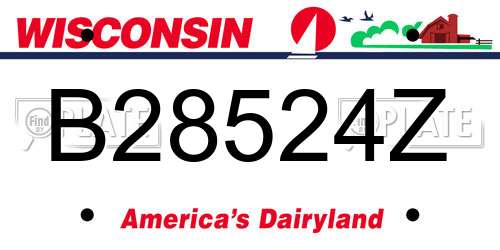 B28524Z Wisconsin License Plate