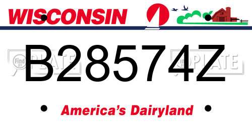 B28574Z Wisconsin License Plate