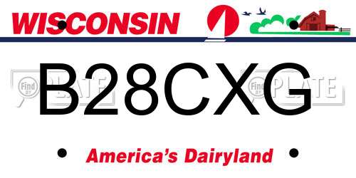 B28CXG Wisconsin License Plate