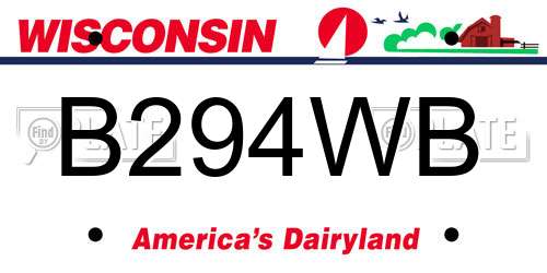 B294WB Wisconsin License Plate