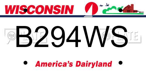 B294WS Wisconsin License Plate
