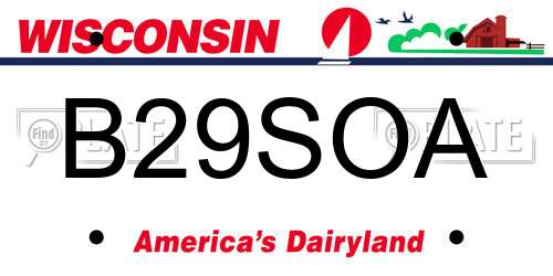B29SOA Wisconsin License Plate