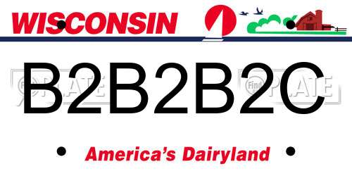 B2B2B2C Wisconsin License Plate