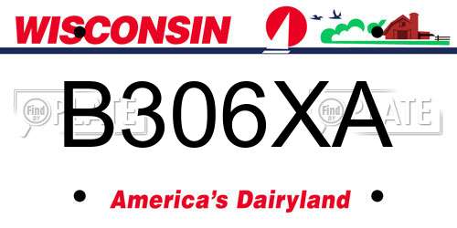 B306XA Wisconsin License Plate