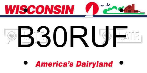 B30RUF Wisconsin License Plate