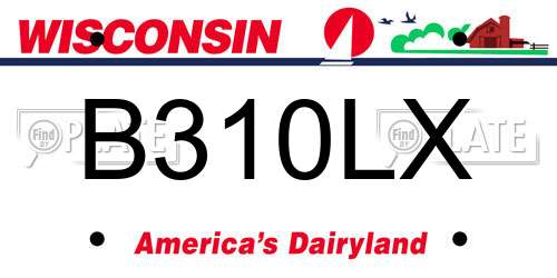 B310LX Wisconsin License Plate