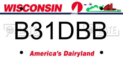 B31DBB Wisconsin License Plate