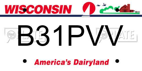 B31PVV Wisconsin License Plate