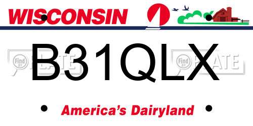 B31QLX Wisconsin License Plate